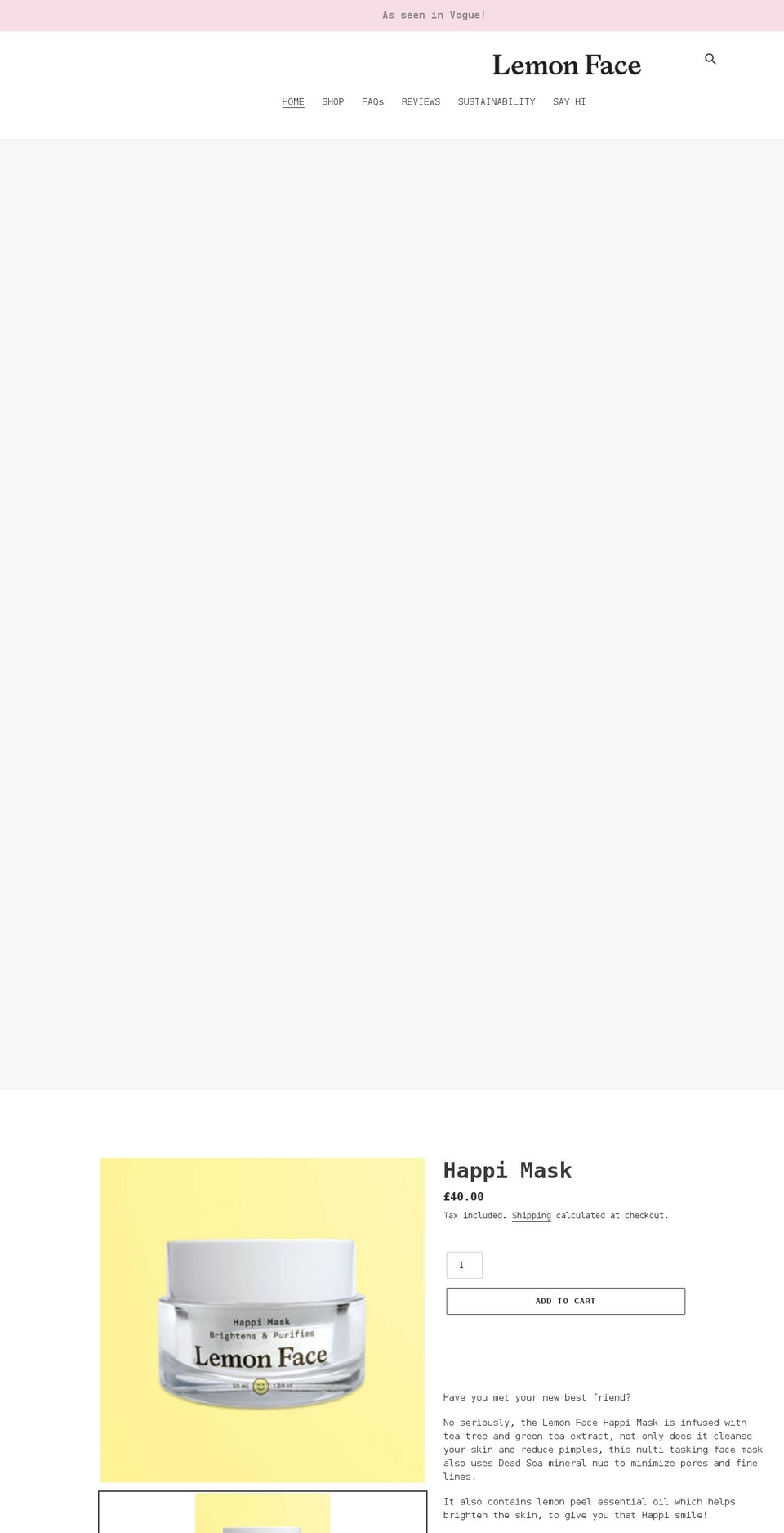 thelemonface.com shopify website screenshot
