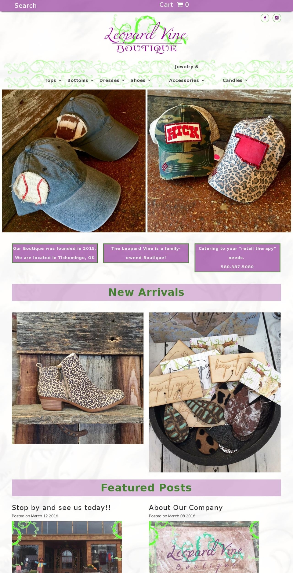 theleopardvine.com — Shopify storefront screenshot