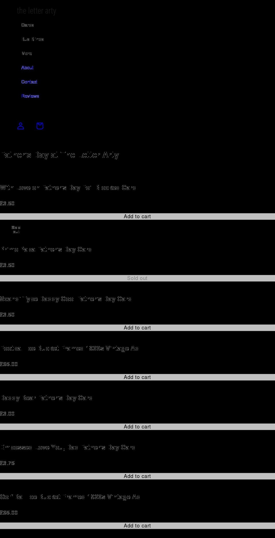 theletterarty.co.uk shopify website screenshot