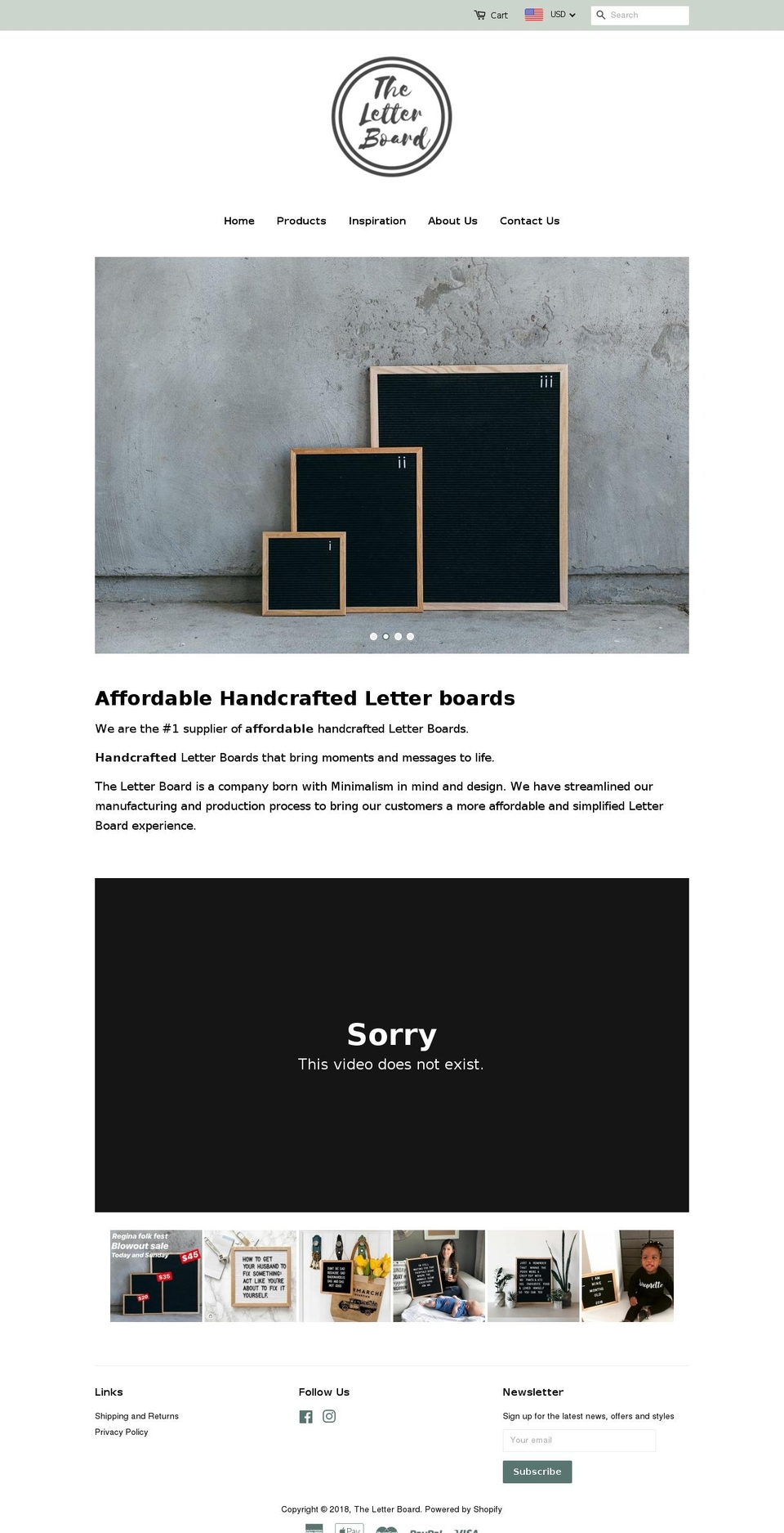 theletterboard.com — Shopify storefront screenshot