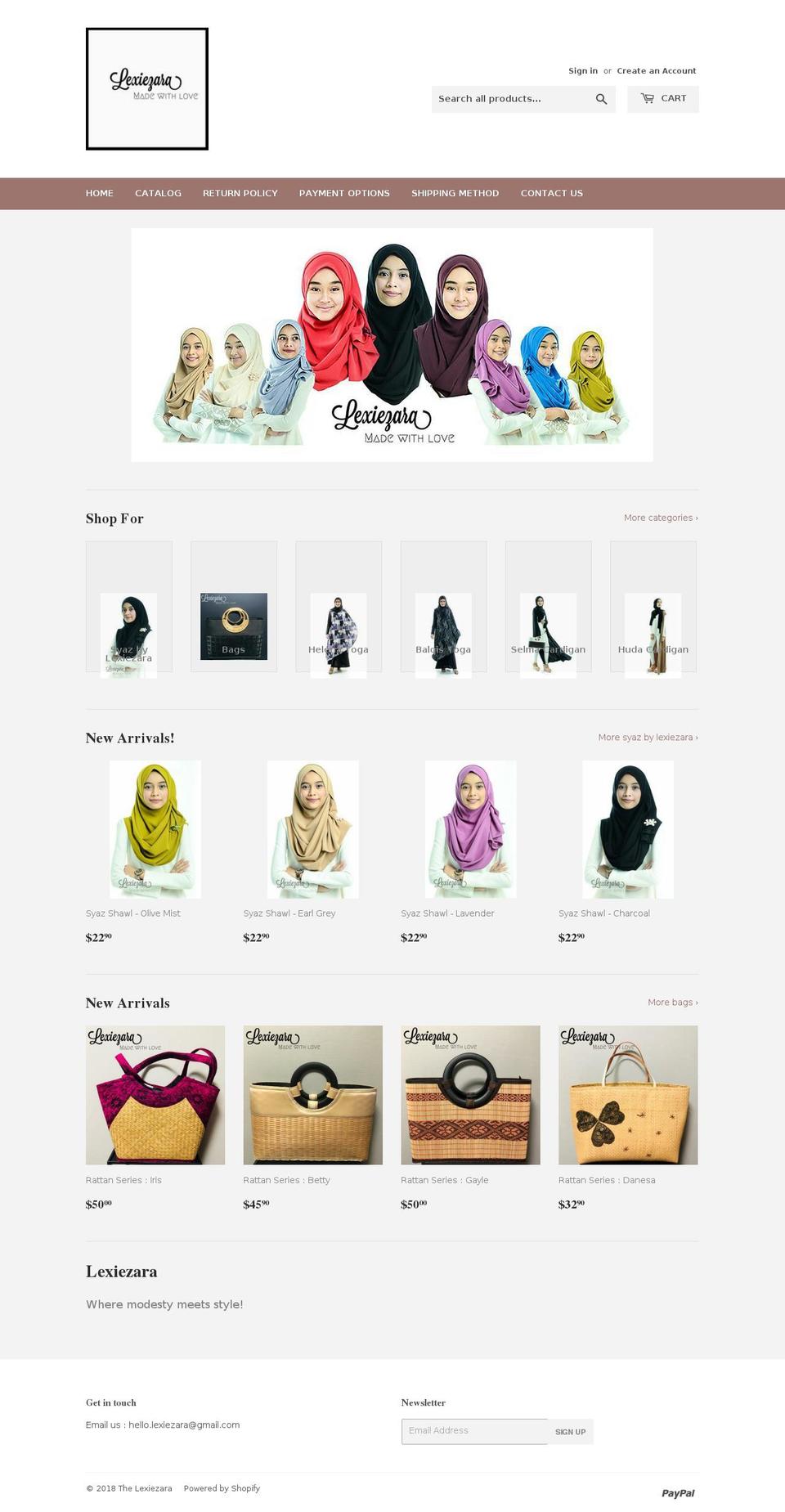 thelexiezara.com — Shopify storefront screenshot
