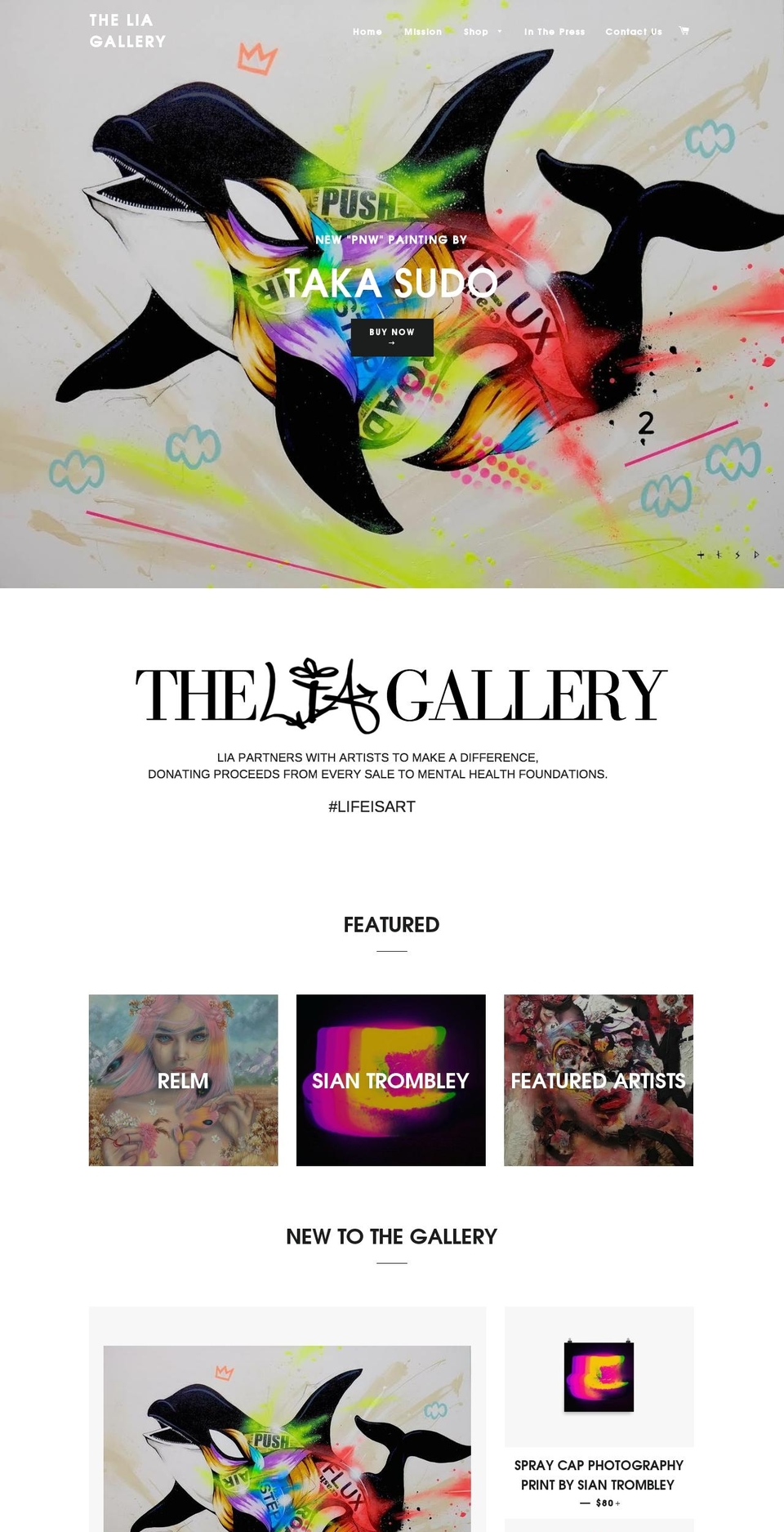 theliagallery.com — Shopify storefront screenshot