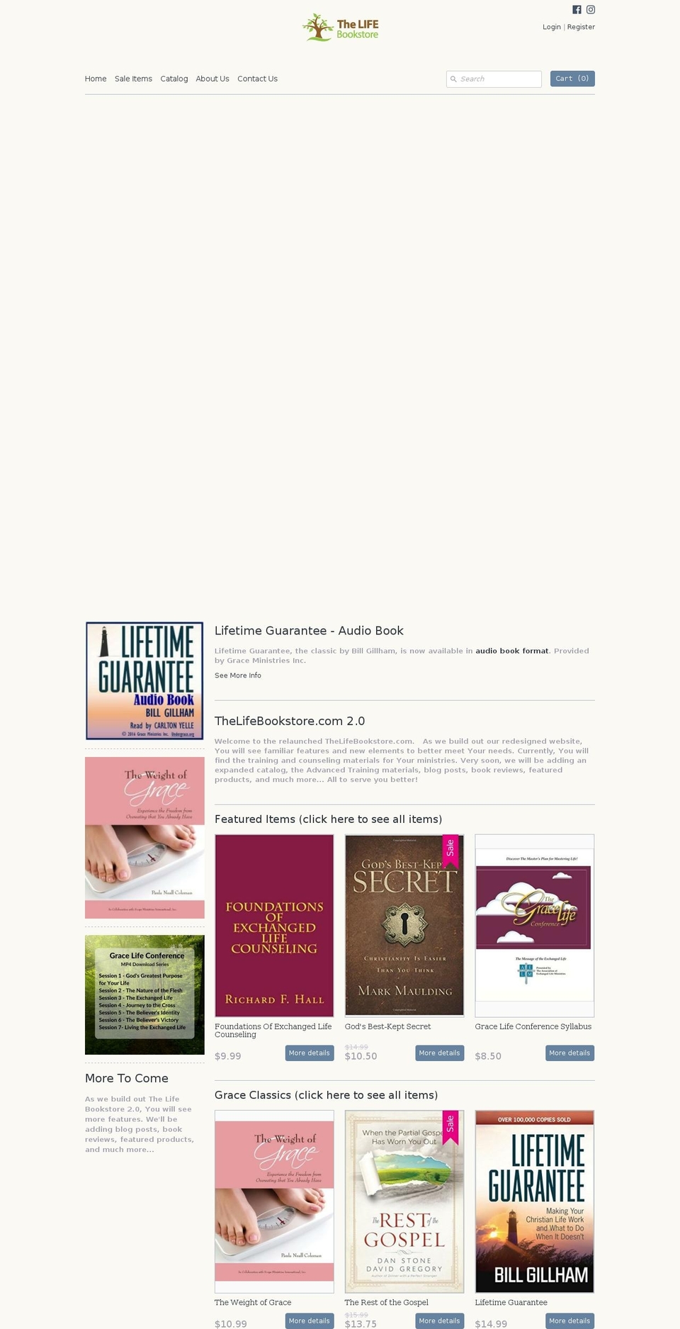 thelifebookstore.com — Shopify storefront screenshot