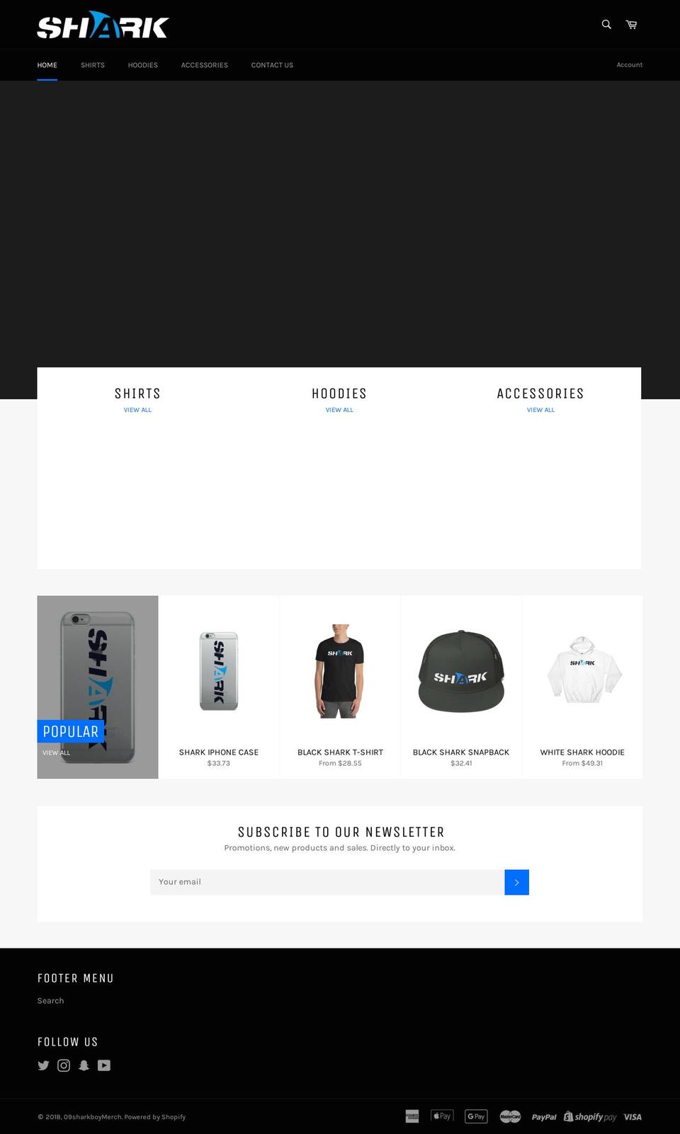 thelifeofshark.com — Shopify storefront screenshot