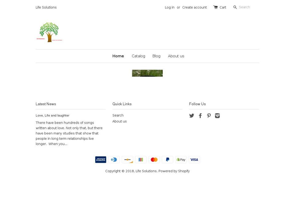 thelifesolutions.com shopify website screenshot