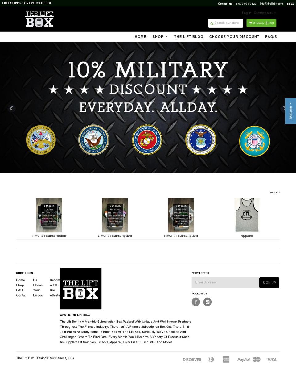 theliftbx.com shopify website screenshot