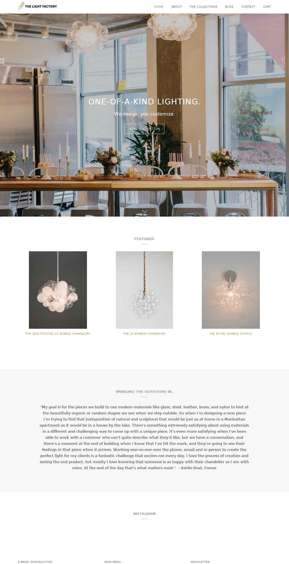 Creative Shopify theme site example thelightfactory.net