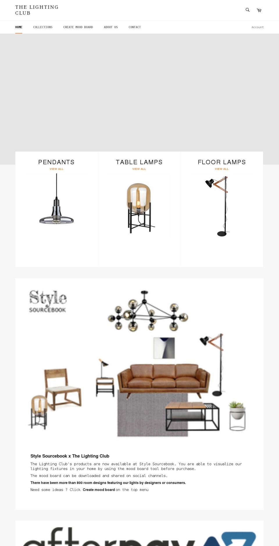 thelightingclub.com.au shopify website screenshot