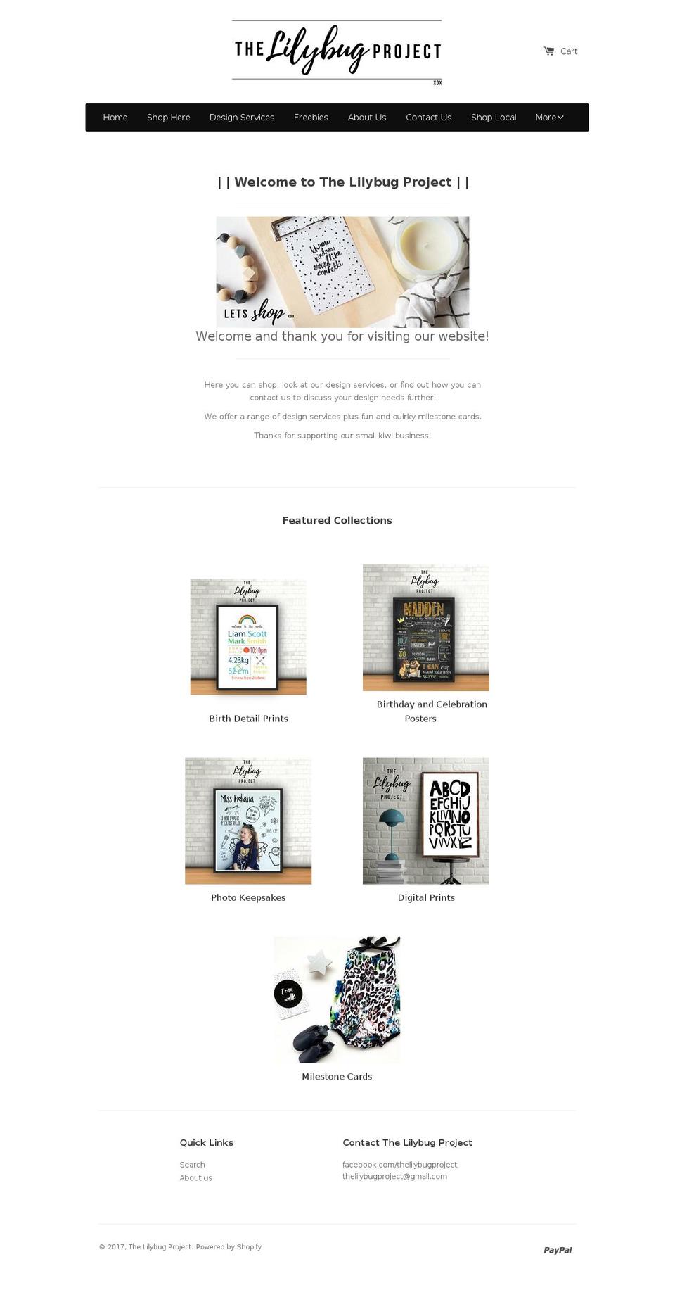 thelilybugproject.com shopify website screenshot