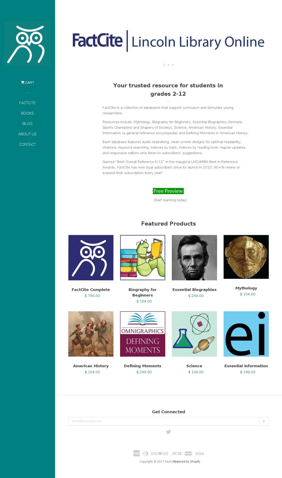 thelincolnlibrary.com shopify website screenshot