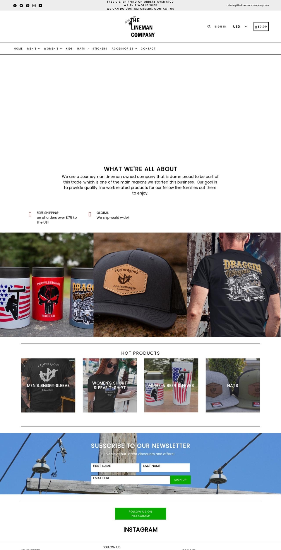 thelinemancompany.com shopify website screenshot