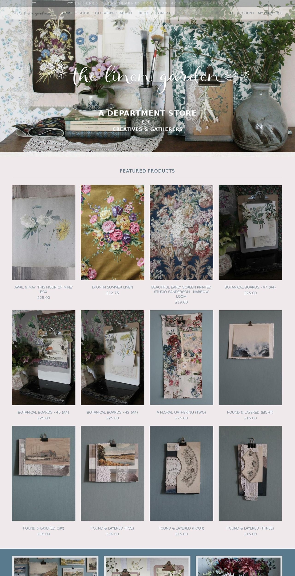 thelinengarden.com shopify website screenshot