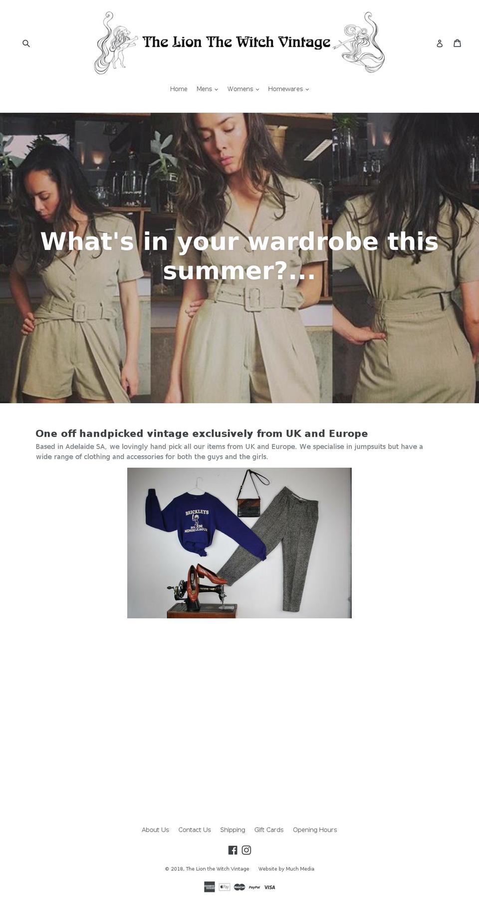 thelionthewitchvintage.com — Shopify storefront screenshot