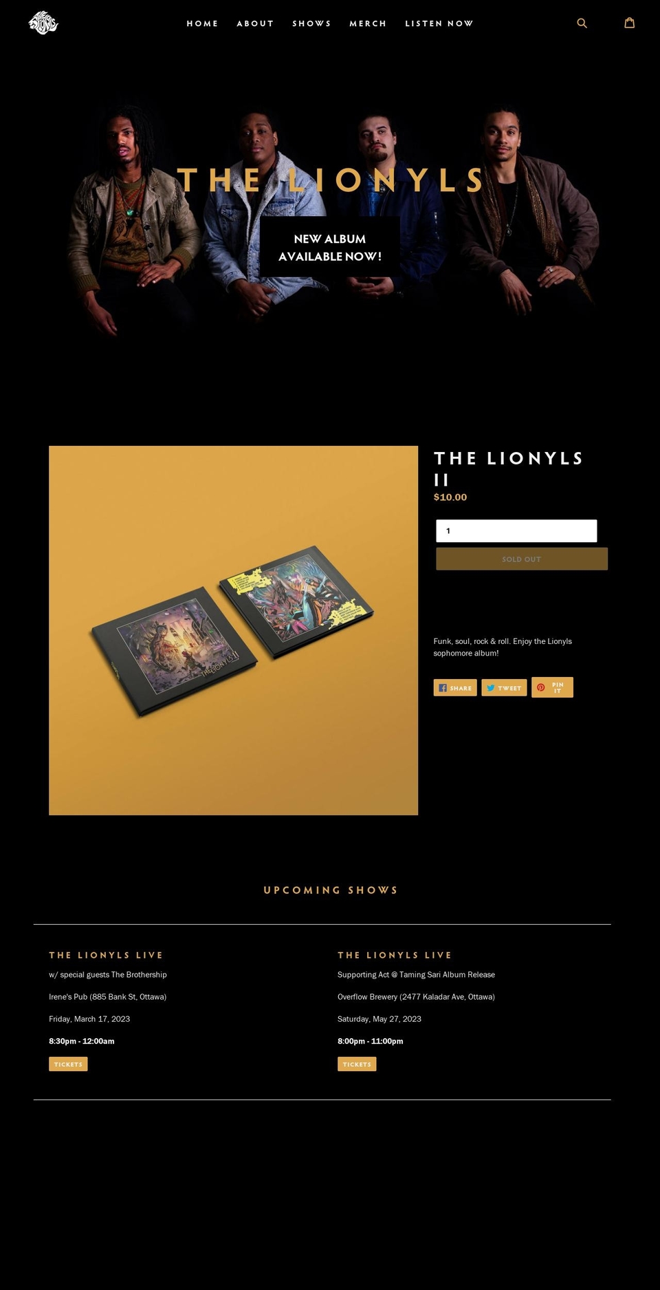 thelionyls.com shopify website screenshot