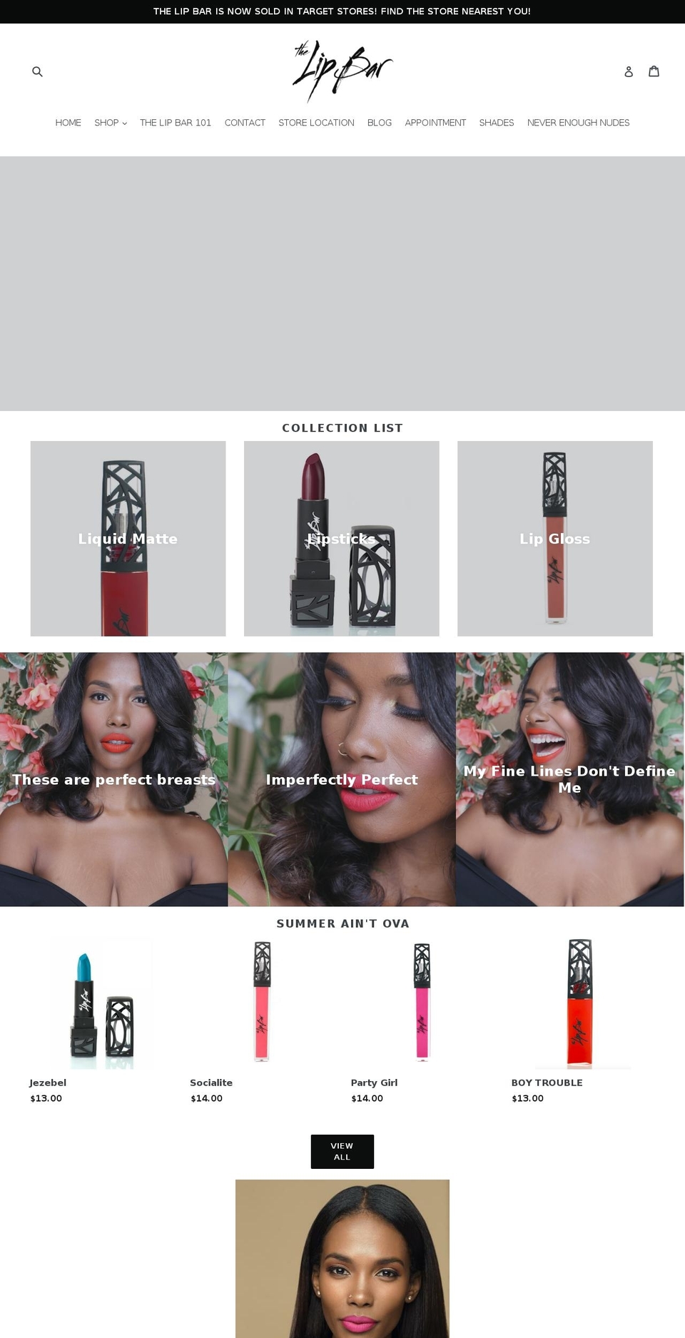 thelipbar.com shopify website screenshot