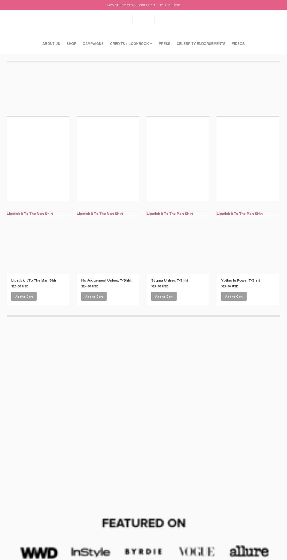 thelipsticklobby.com shopify website screenshot