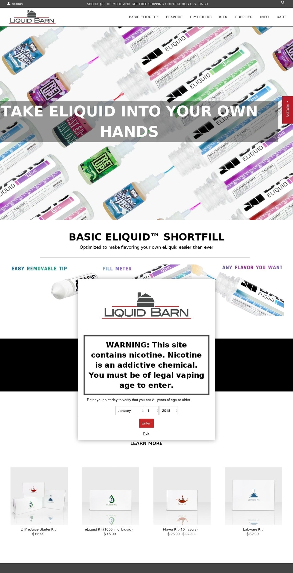 [07\/31\/18] Pipeline - ShortFill Homepage Shopify theme site example theliquidbarn.com