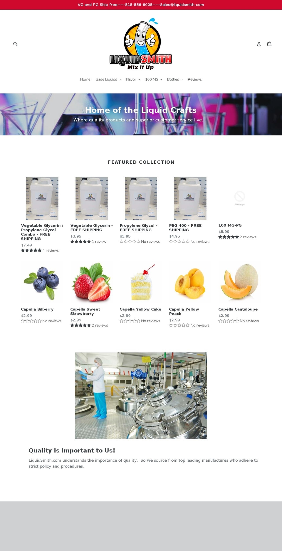 theliquidsmith.com — Shopify storefront screenshot