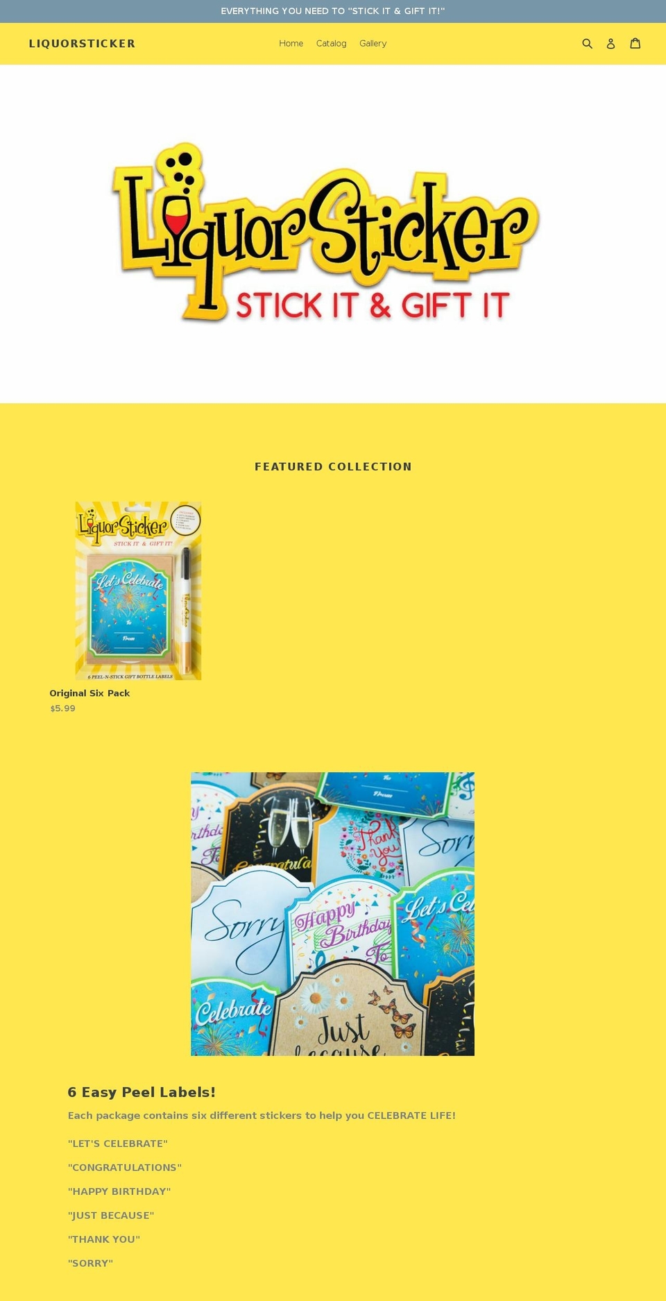 theliquorsticker.com — Shopify storefront screenshot
