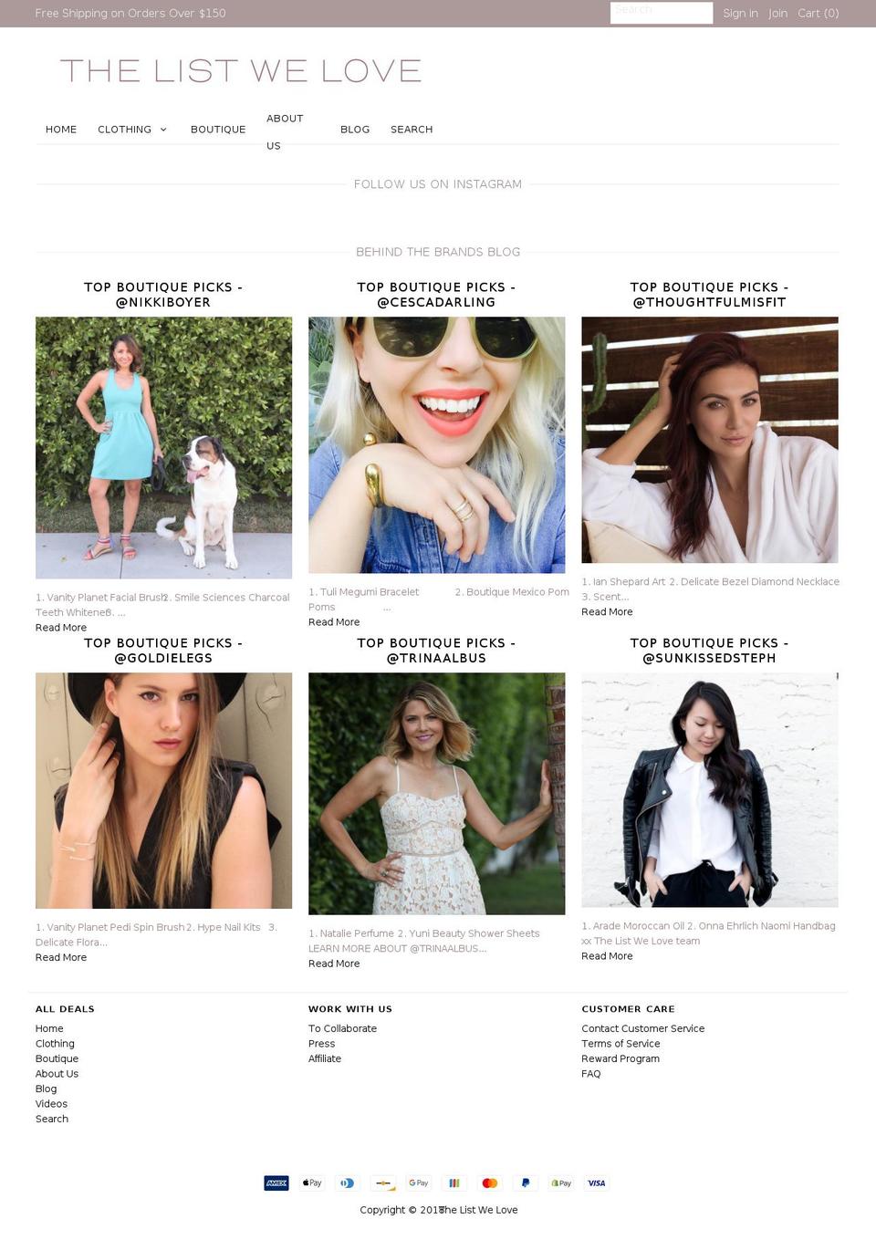 thelistwelove.com shopify website screenshot