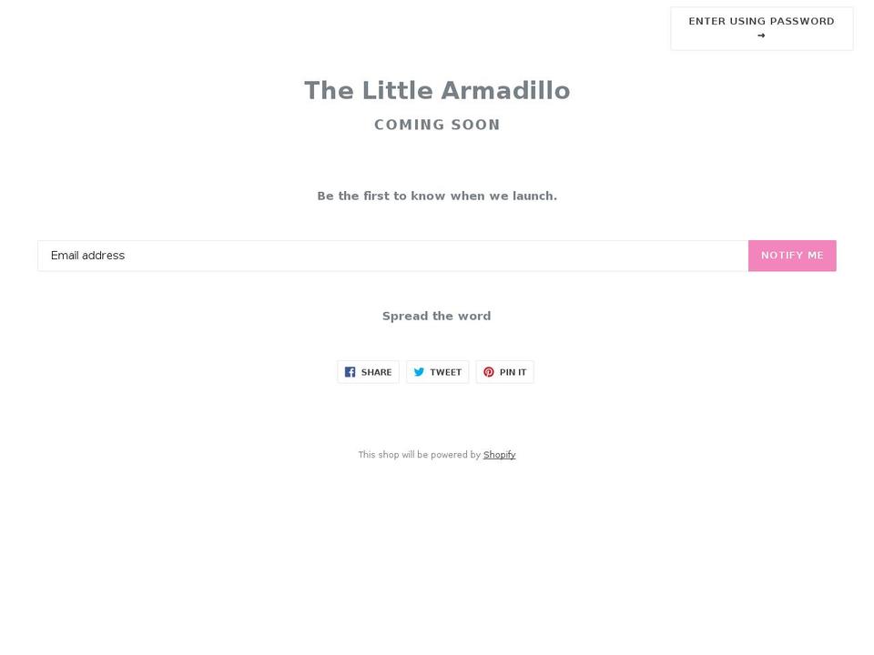 thelittlearmadillo.com — Shopify storefront screenshot