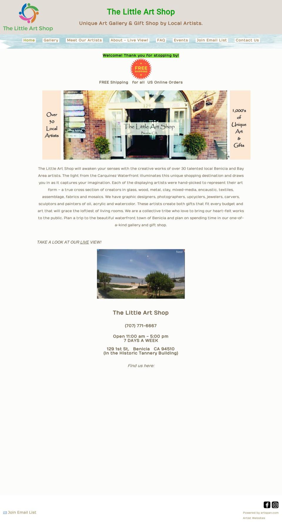 thelittleartshop.com shopify website screenshot