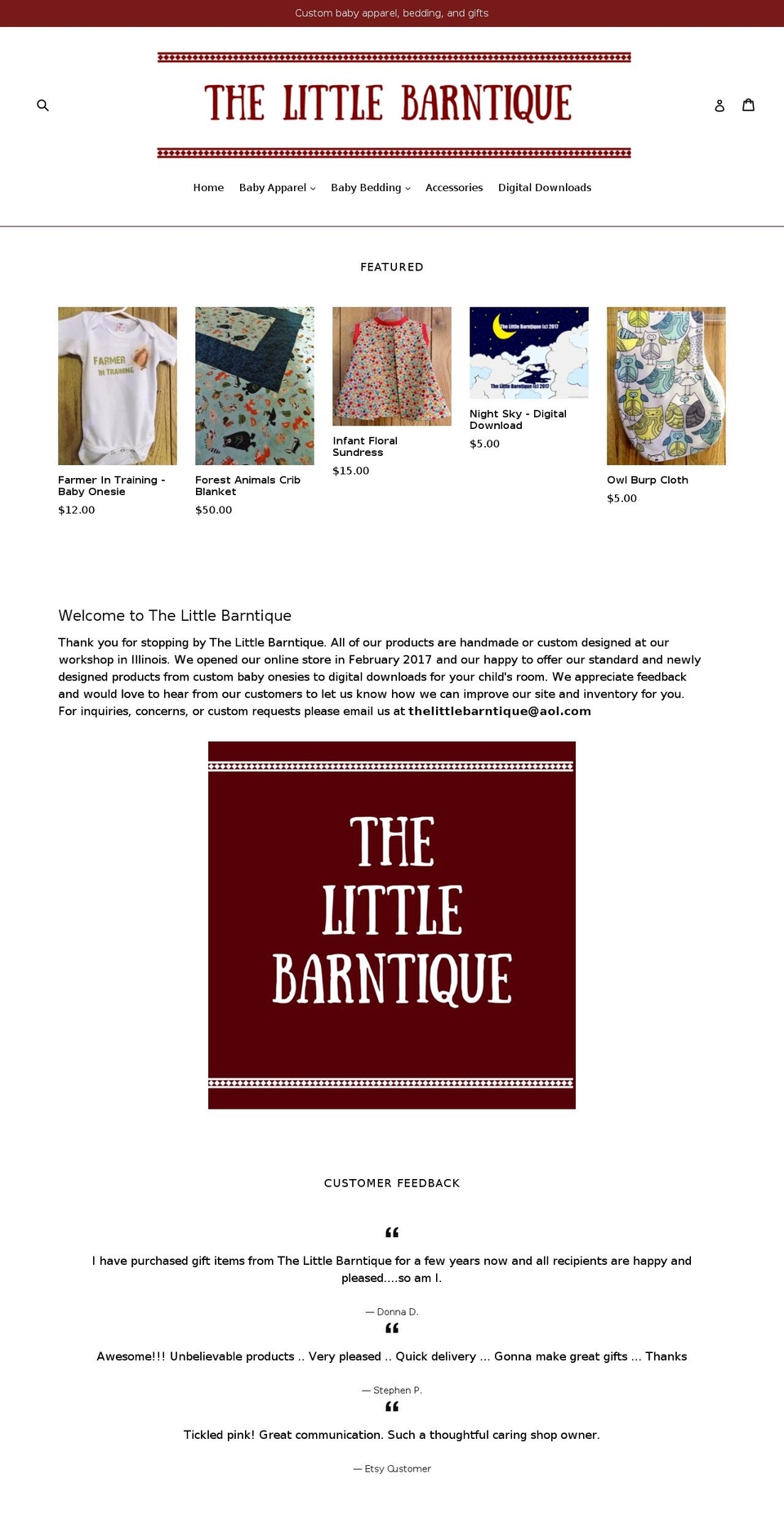 thelittlebarntique.com shopify website screenshot