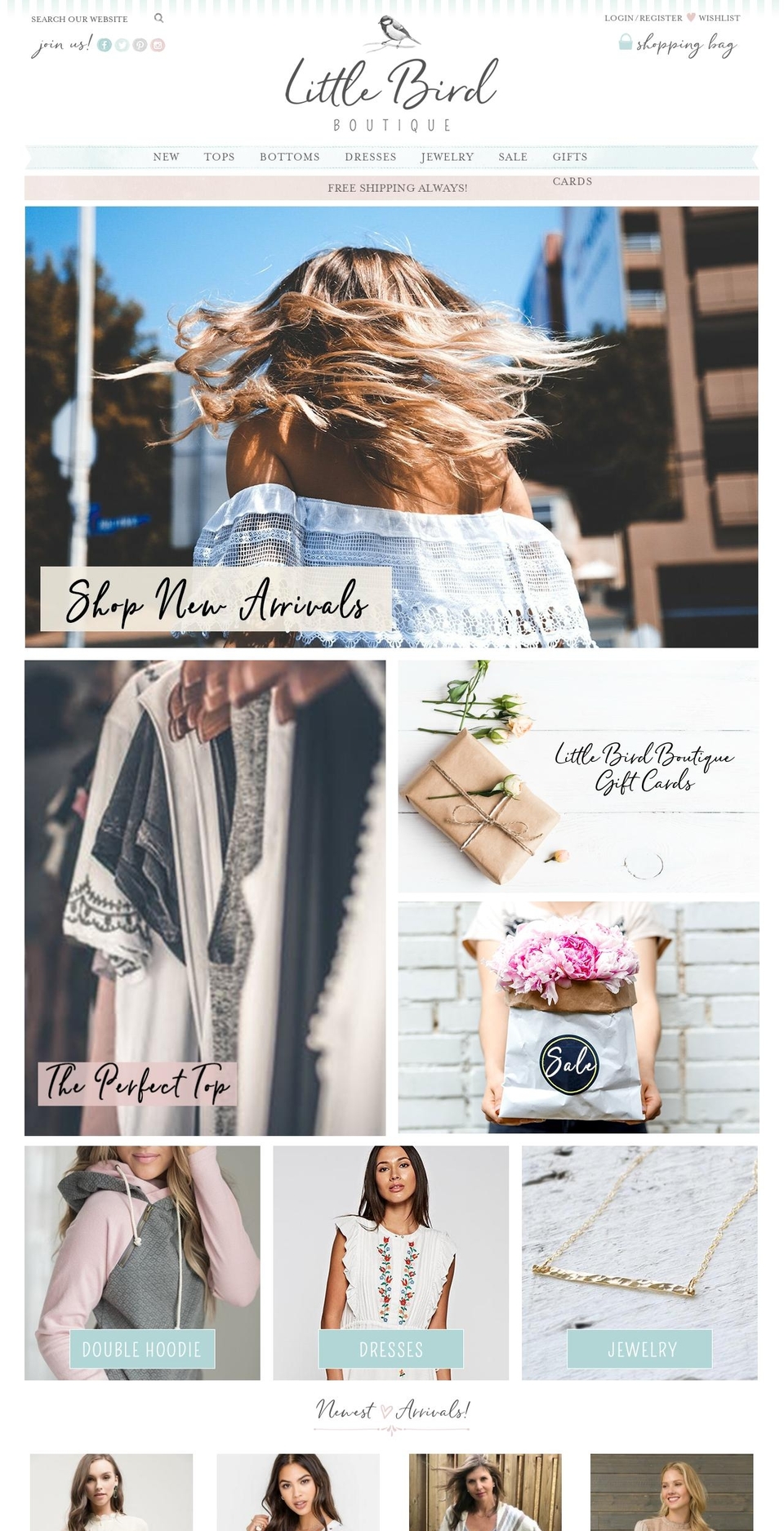 thelittlebirdboutique.com — Shopify storefront screenshot