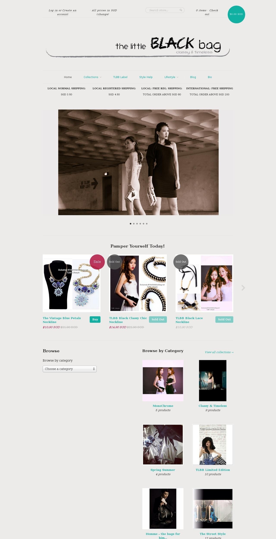 thelittleblackbag.net shopify website screenshot