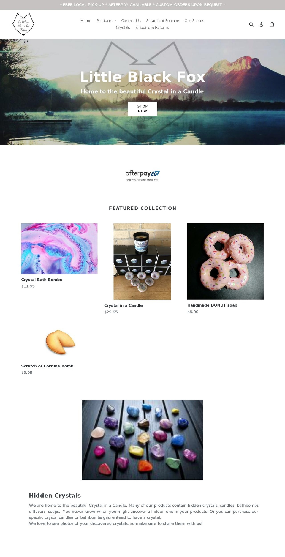 thelittleblackfoxcandles.com — Shopify storefront screenshot