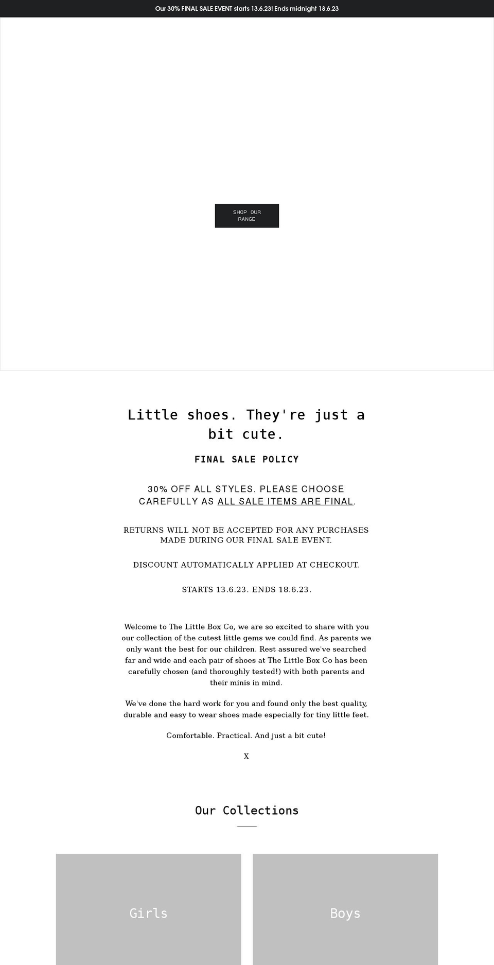 thelittleboxco.com.au shopify website screenshot