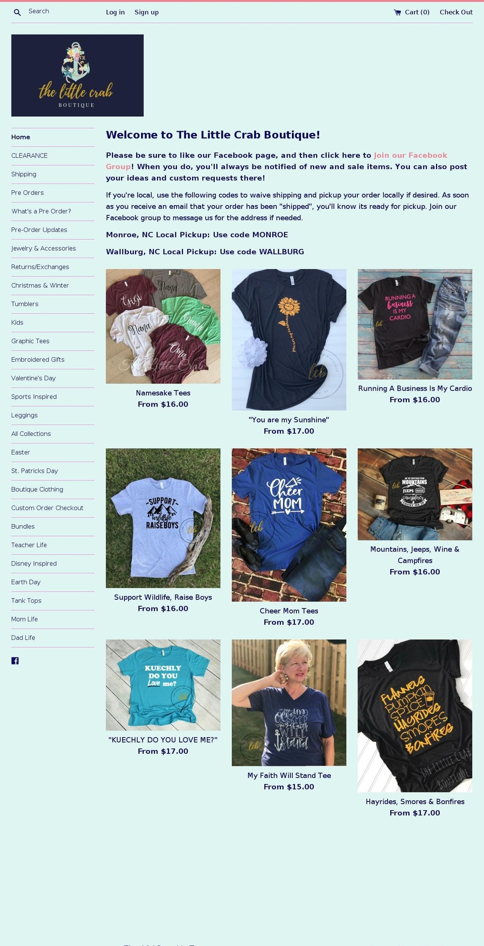 thelittlecrab.com — Shopify storefront screenshot