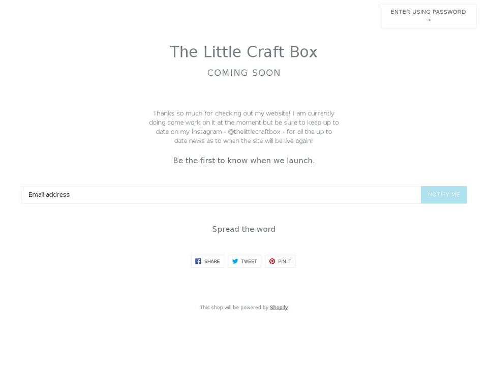 thelittlecraftbox.com shopify website screenshot
