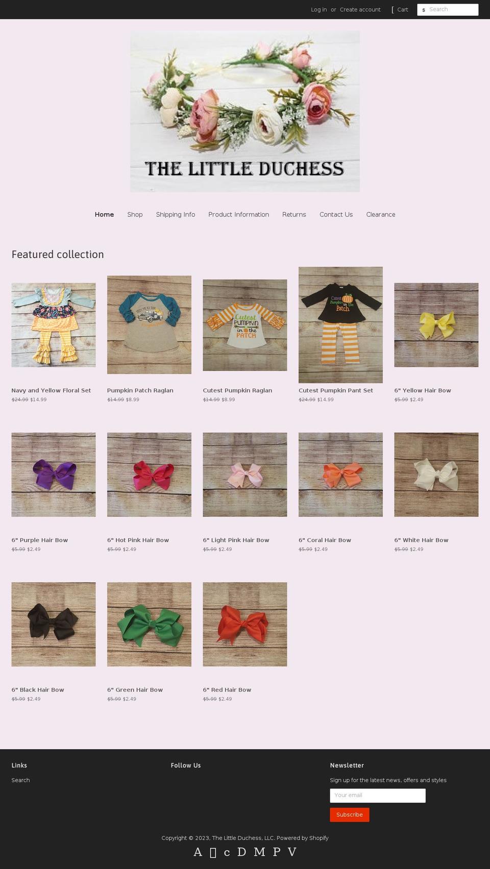 thelittleduchessboutique.com shopify website screenshot