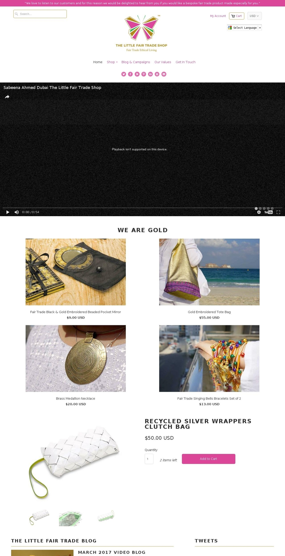 thelittlefairtradeshop.com shopify website screenshot