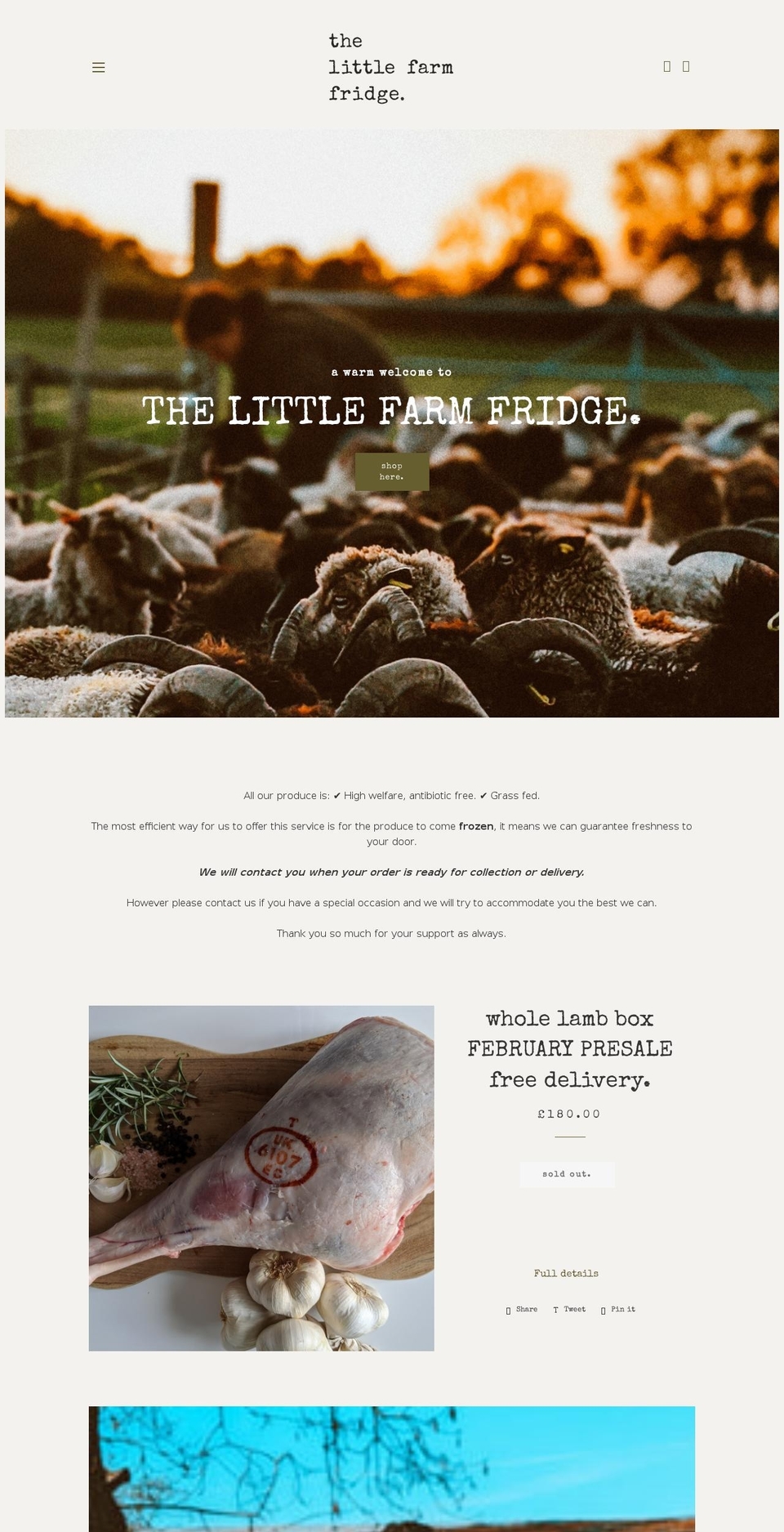 thelittlefarmfridge.co.uk shopify website screenshot