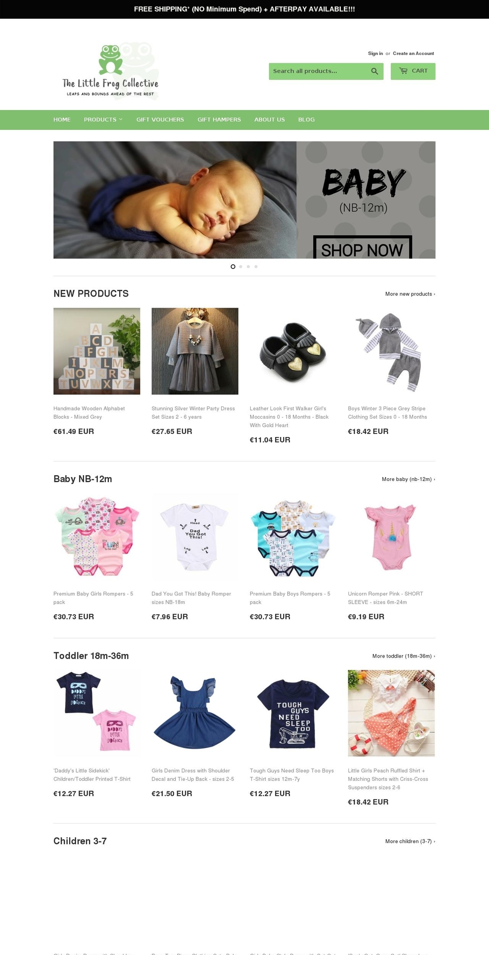 thelittlefrog.com.au shopify website screenshot