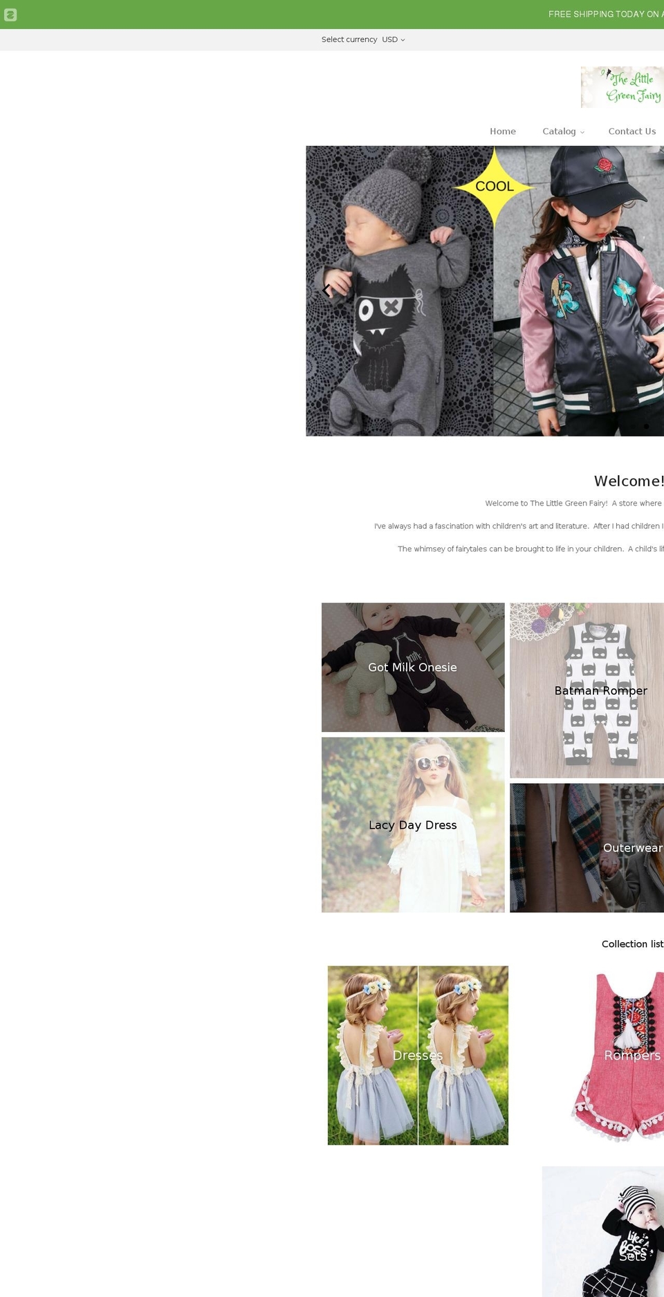 thelittlegreenfairy.com — Shopify storefront screenshot