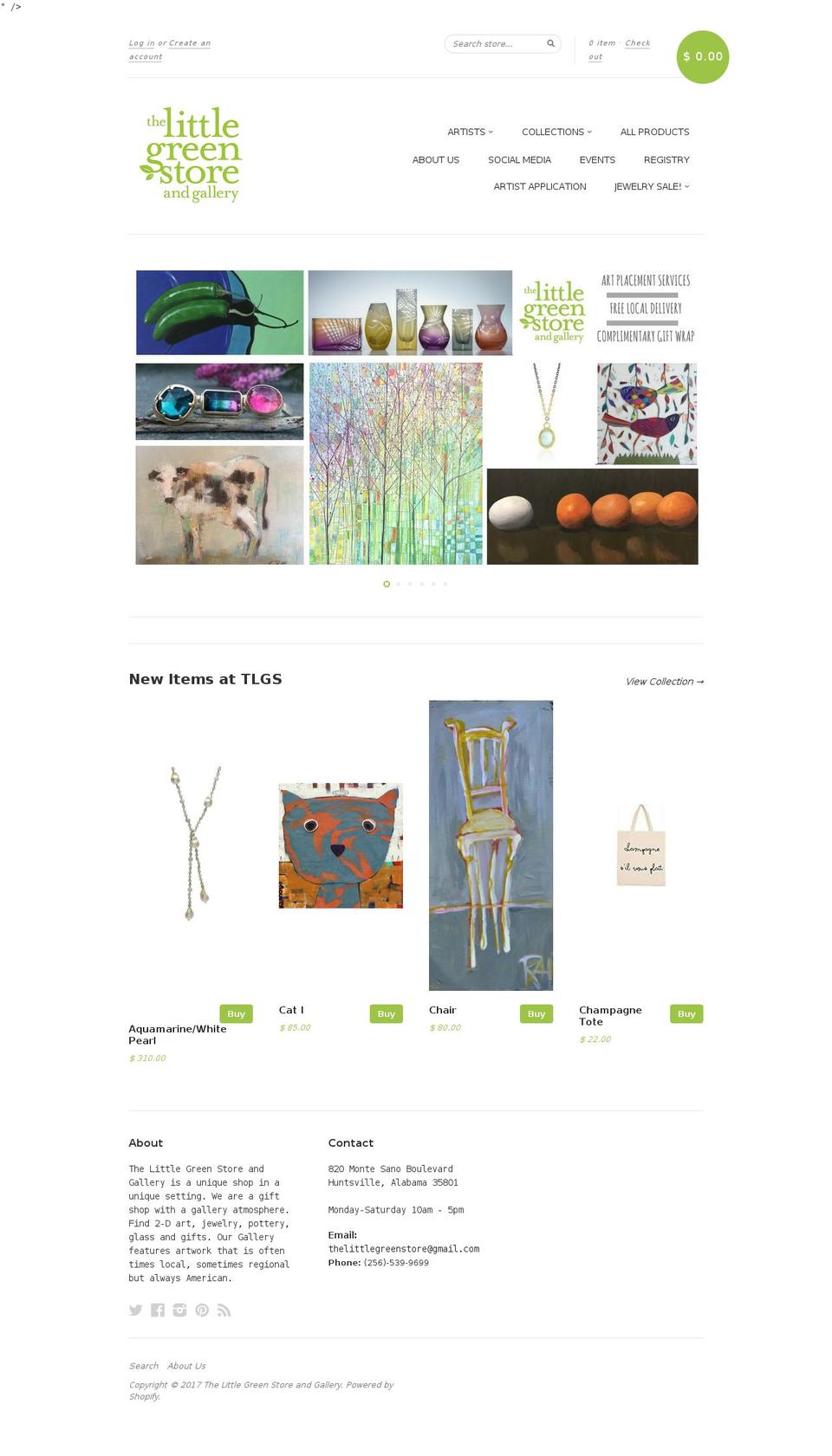 thelittlegreenstore.net shopify website screenshot