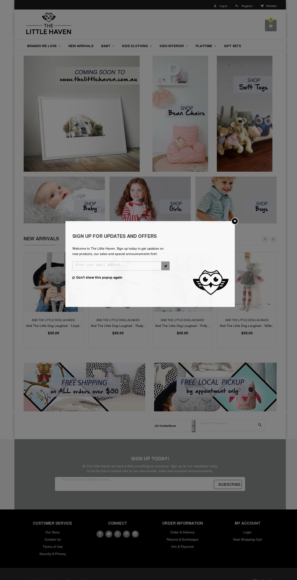 thelittlehaven.com.au shopify website screenshot