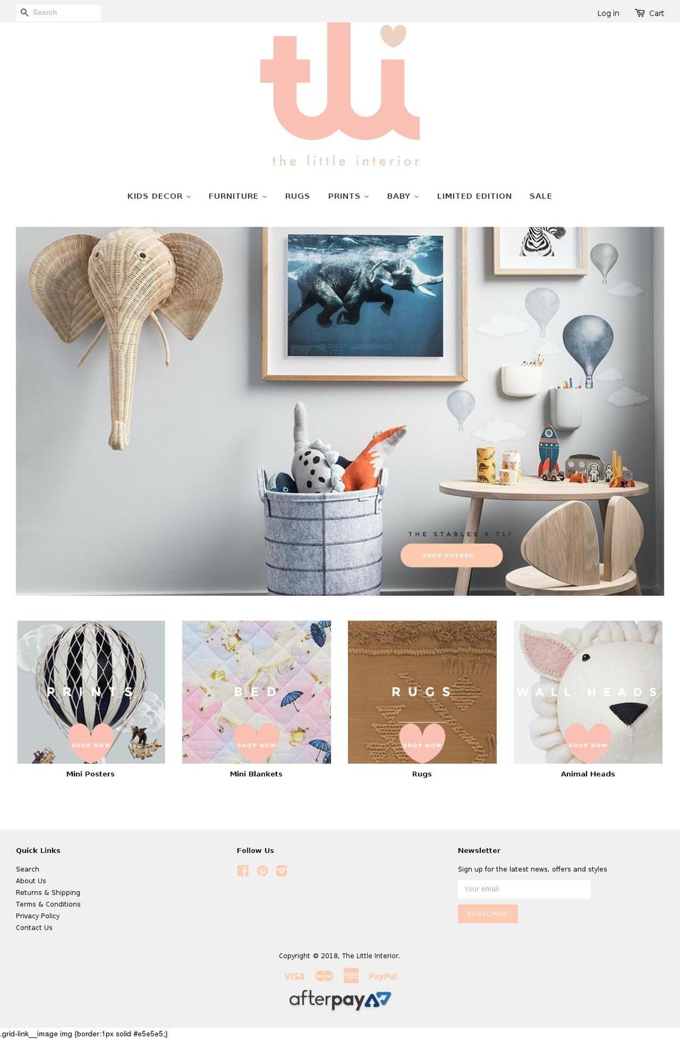 thelittleinterior.com.au shopify website screenshot