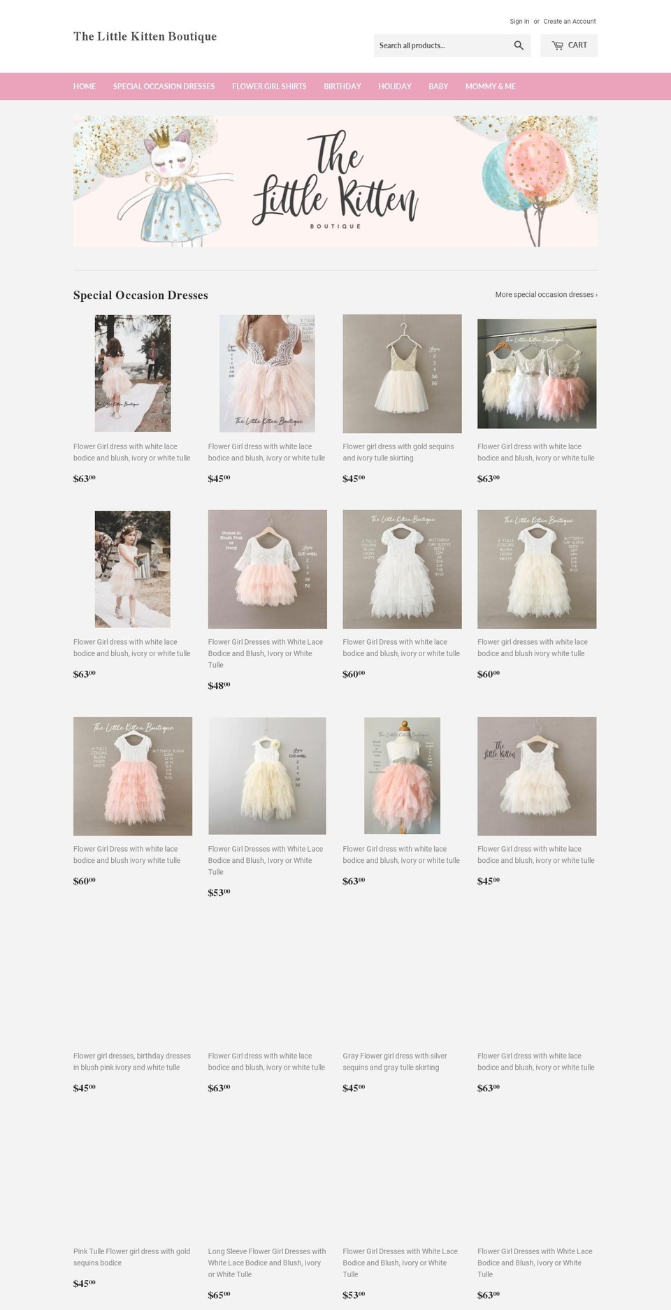 thelittlekittenboutique.com shopify website screenshot