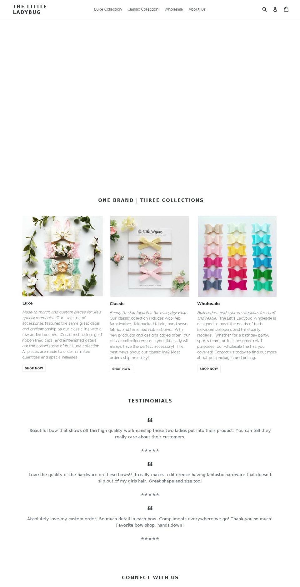 thelittleladybugaccessories.com — Shopify storefront screenshot