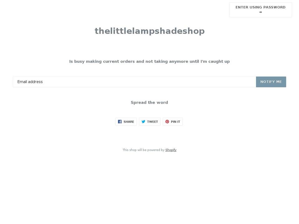 thelittlelampshadeshop.co.uk shopify website screenshot