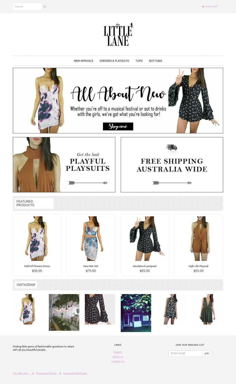 thelittlelane.com — Shopify storefront screenshot