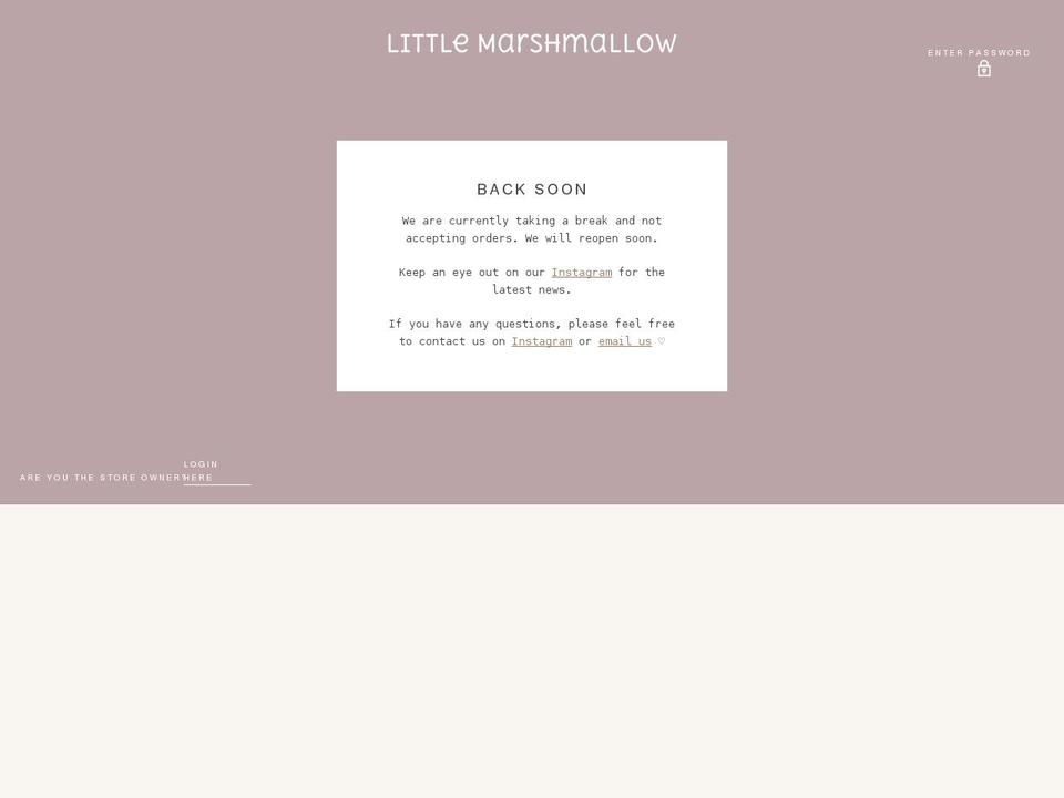 thelittlemarshmallow.com — Shopify storefront screenshot