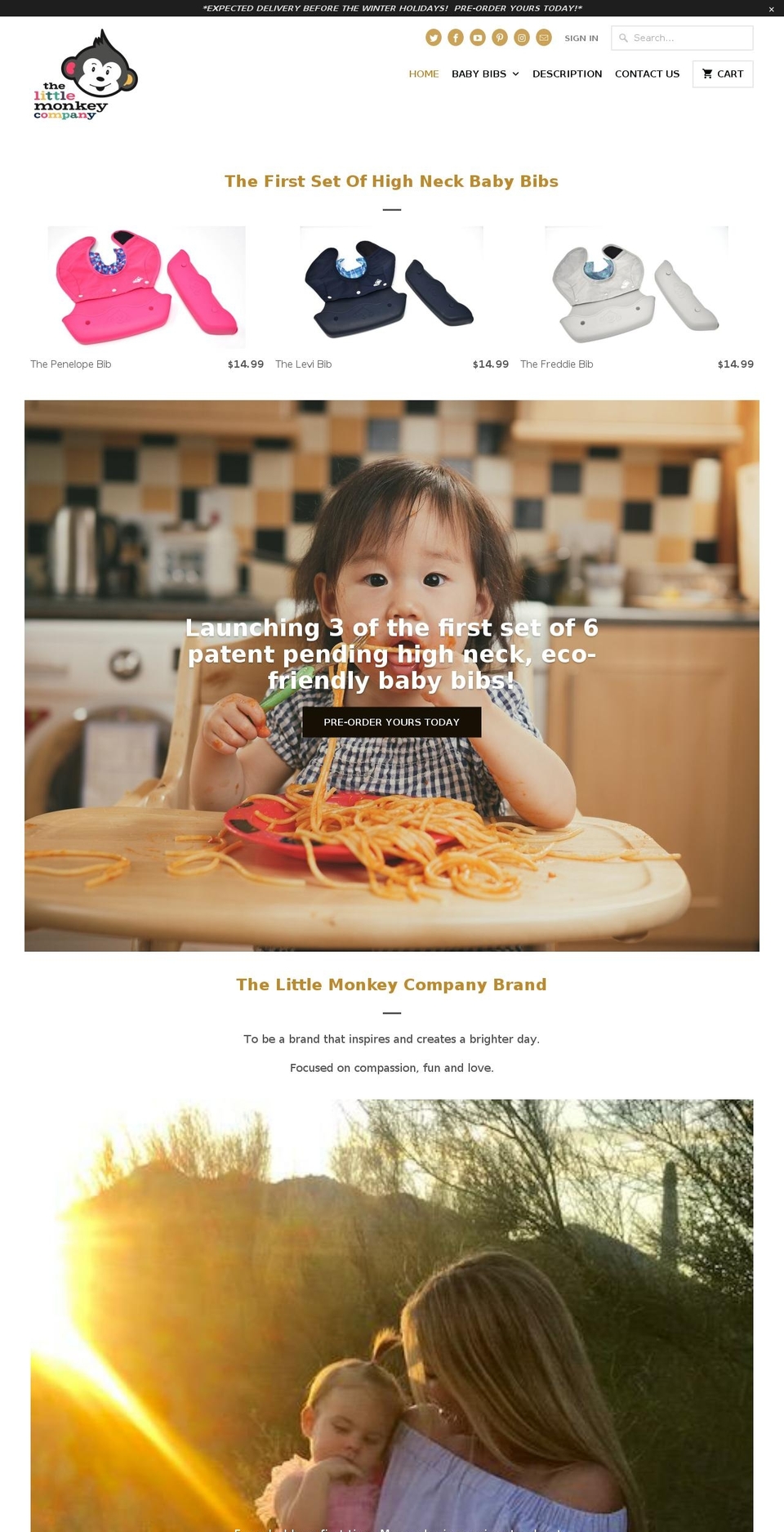 thelittlemonkeycompany.com — Shopify storefront screenshot