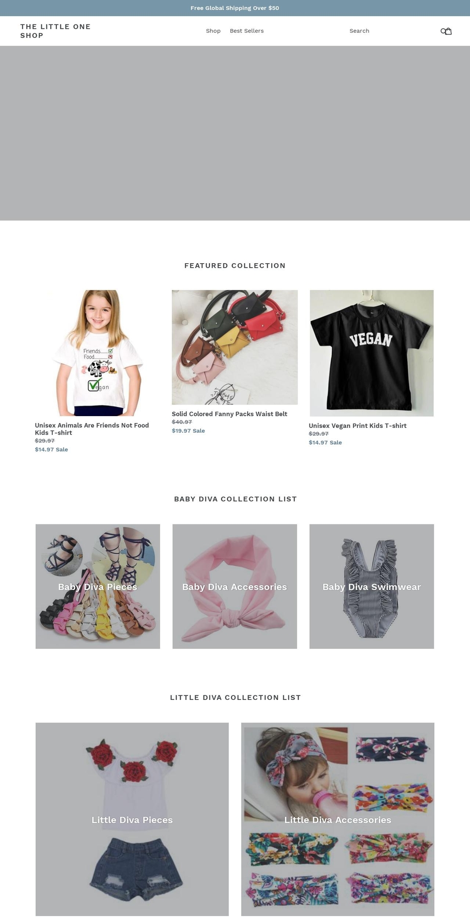 thelittleoneshop.com — Shopify storefront screenshot