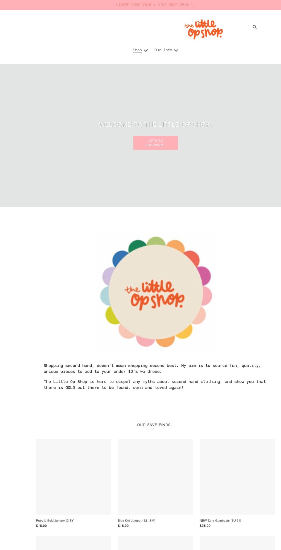 thelittleop.shop shopify website screenshot