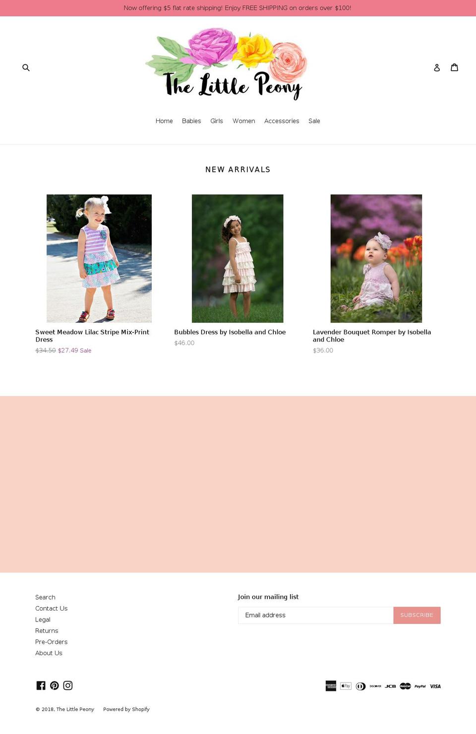 thelittlepeony.com — Shopify storefront screenshot